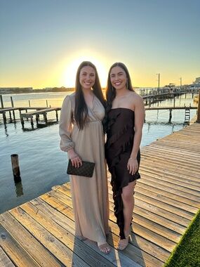 Baltic Born Metallic Gold Long Sleeve Maxi Dress